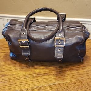 Prelina brown leather dr/duffle style purse